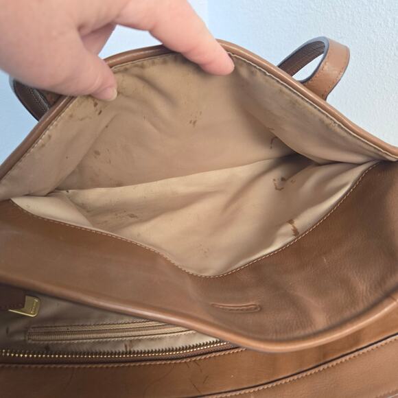 Coach Pebbled Leather Tote Purse Tan/Caramel Brown Gold Hardware F25205 - Picture 12 of 14